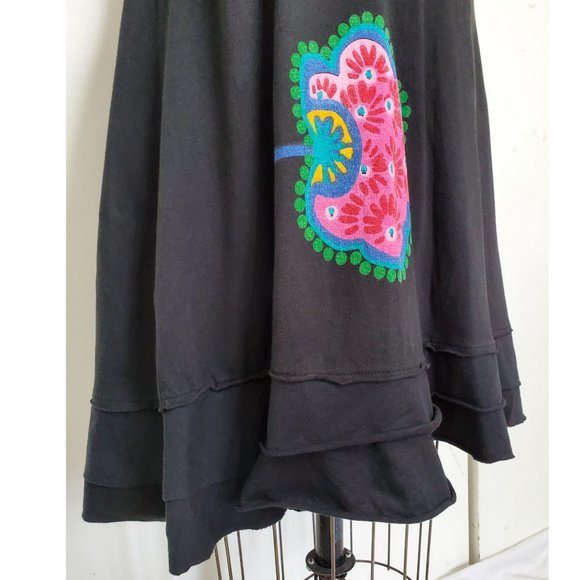 Desigual Womens JOHANNA Cotton Jersey Dress Colorful Print  Embroidered Ants M - Picture 13 of 13